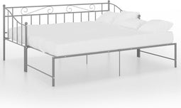 vidaXL - Slaapbankframe - uittrekbaar - metaal - grijs - 90x200 - cm