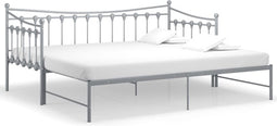 vidaXL - Slaapbankframe - uittrekbaar - metaal - grijs - 90x200 - cm