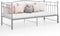 vidaXL - Slaapbankframe - uittrekbaar - metaal - grijs - 90x200 - cm