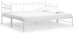 vidaXL - Slaapbankframe - uittrekbaar - metaal - wit - 90x200 - cm