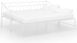 vidaXL - Slaapbankframe - uittrekbaar - metaal - wit - 90x200 - cm