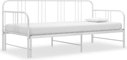 vidaXL - Slaapbankframe - uittrekbaar - metaal - wit - 90x200 - cm