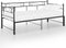 vidaXL - Slaapbankframe - uittrekbaar - metaal - zwart - 90x200 - cm