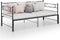vidaXL - Slaapbankframe - uittrekbaar - metaal - zwart - 90x200 - cm