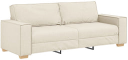 vidaXL - Sofa - Stoel - Katoen - 59 - cm - Beige - Stof - en - Hout - 3-zits - Bank