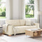 vidaXL - Sofa - Stoel - Katoen - 59 - cm - Beige - Stof - en - Hout - 3-zits - Bank