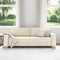 vidaXL - Sofa - Stoel - Katoen - 59 - cm - Beige - Stof - en - Hout - 3-zits - Bank
