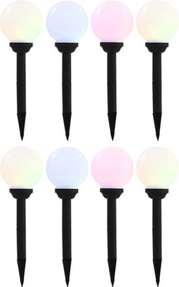 vidaXL Solarlampen 8 st LED rond 15 cm RGB