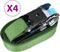 vidaXL Spanbanden 4 st 800 daN 6 m groen