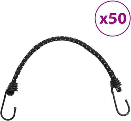 vidaXL - Spanelastieken - met - reflecterende - strips - en - haken - 50 - stuks - 38 - cm