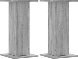 vidaXL - Speakerstandaards - 2 - st - 30x30x60 - cm - bewerkt - hout - grijs - sonoma