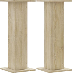 vidaXL - Speakerstandaards - 2 - st - 30x30x80 - cm - bewerkt - hout - sonoma - eiken