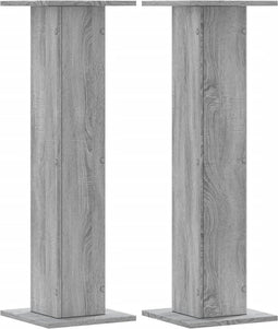 vidaXL - Speakerstandaards - 2 - st - 30x30x95 - cm - bewerkt - hout - grijs - sonoma