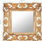 vidaXL - Spiegel - handgesneden - 50x50 - cm - massief - mangohout - bruin