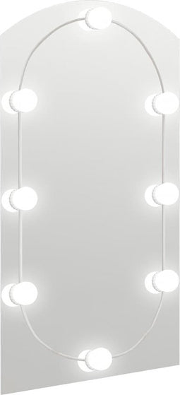 vidaXL - Spiegel - met - LED-verlichting - boog - 90x45 - cm - glas