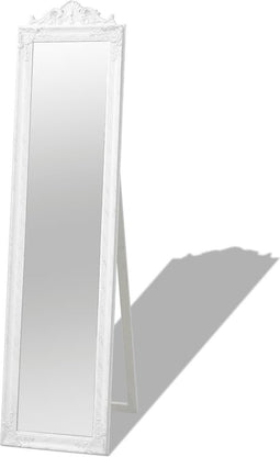 vidaXL - Spiegel - vrijstaand - barok - stijl - 160x40 - cm - wit
