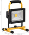 vidaXL Spotlight met handvat oplaadbaar LED 30 W warmwit