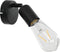 vidaXL Spotlights 2 st met filament peren 2 W E27 zwart
