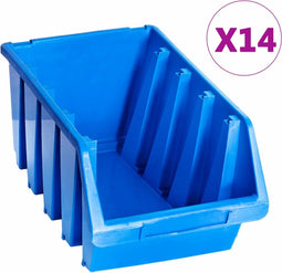 vidaXL Stapelbakken 14 st kunststof blauw