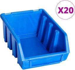 vidaXL Stapelbakken 20 st kunststof blauw