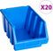 vidaXL Stapelbakken 20 st kunststof blauw