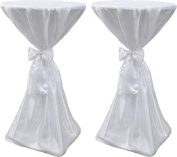 vidaXL - Statafelhoes - met - strik - 60cm - Wit - (2 - stuks)