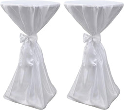vidaXL - Statafelhoes - met - strik - 70cm - Wit - (2 - stuks)