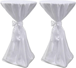 vidaXL - Statafelhoes - met - strik - 80cm - Wit - (2 - stuks)