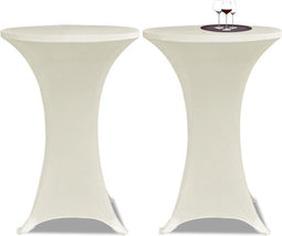 vidaXL - Statafelhoes - Stretch - Ø60cm - Crème - (2 - stuks)