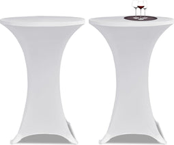 vidaXL - Statafelhoezen - 2 - st - stretch - ø80 - cm - zwart