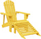 vidaXL - Stoel - Adirondack - met - voetenbank - massief - vurenhout - geel