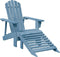 vidaXL - Stoel - Adirondack - met - voetenbank - massief - vurenhout - blauw