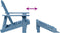 vidaXL - Stoel - Adirondack - met - voetenbank - massief - vurenhout - blauw