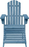 vidaXL - Stoel - Adirondack - met - voetenbank - massief - vurenhout - blauw