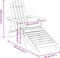 vidaXL - Stoel - Adirondack - met - voetenbank - massief - vurenhout - blauw