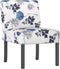 vidaXL - Stoel - gebloemd - stof - blauw