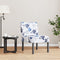 vidaXL - Stoel - gebloemd - stof - blauw