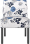 vidaXL - Stoel - gebloemd - stof - blauw