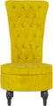 vidaXL - Stoel - hoge - rugleuning - met - knopen - fluweel - geel