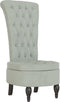 vidaXL - Stoel - hoge - rugleuning - met - knopen - fluweel - lichtgrijs