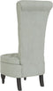 vidaXL - Stoel - hoge - rugleuning - met - knopen - fluweel - lichtgrijs