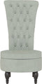 vidaXL - Stoel - hoge - rugleuning - met - knopen - fluweel - lichtgrijs