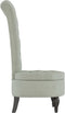 vidaXL - Stoel - hoge - rugleuning - met - knopen - fluweel - lichtgrijs