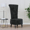 vidaXL - Stoel - hoge - rugleuning - met - knopen - fluweel - zwart