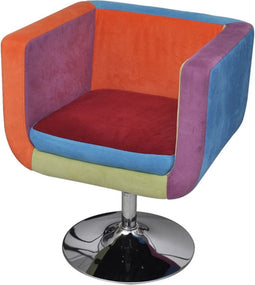 vidaXL Stoel met patchwork motief kubus stof