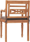vidaXL - Stoelen - Batavia - 2 - st - met - donkergrijze - kussens - massief - teakhout