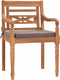 vidaXL - Stoelen - Batavia - 2 - st - met - donkergrijze - kussens - massief - teakhout