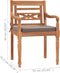 vidaXL - Stoelen - Batavia - 2 - st - met - donkergrijze - kussens - massief - teakhout