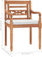 vidaXL - Stoelen - Batavia - 2 - st - met - kussens - massief - teakhout