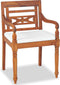 vidaXL - Stoelen - Batavia - 2 - st - met - kussens - massief - teakhout